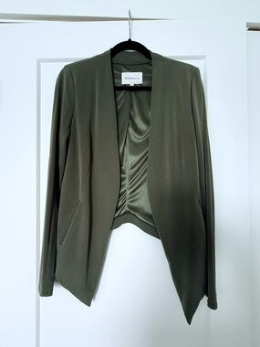 BCBGeneration Olive Open-Front Draped Blazer